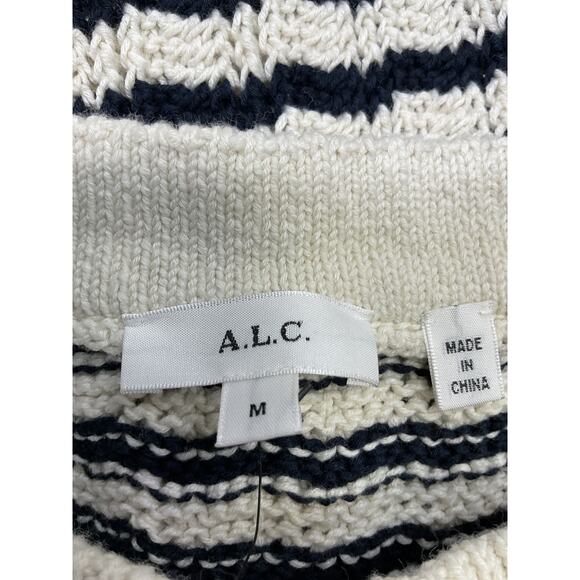 A.L.C. 'Margo' White Striped Knit Top Size M - Picture 4 of 5